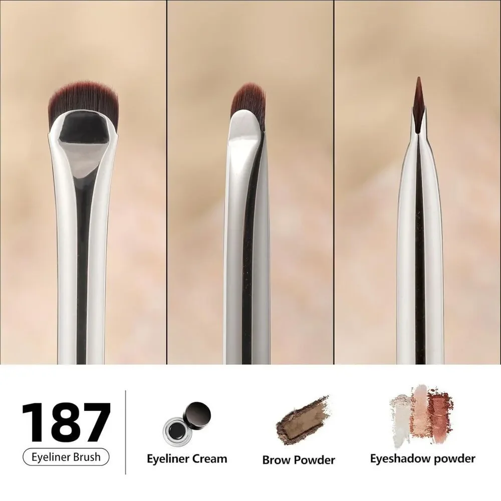 187 White curved Eyeliner Definer Crescent-Shaped Eyeliner and Brow Brush